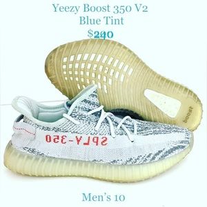 Mens 10 - Adidas Yeezy Boost 350 Blue Tint B37571 w/New Blue Tint Laces